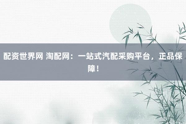 配资世界网 淘配网：一站式汽配采购平台，正品保障！