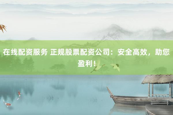 在线配资服务 正规股票配资公司：安全高效，助您盈利！