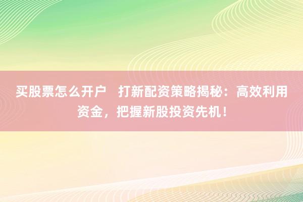 买股票怎么开户   打新配资策略揭秘：高效利用资金，把握新股投资先机！