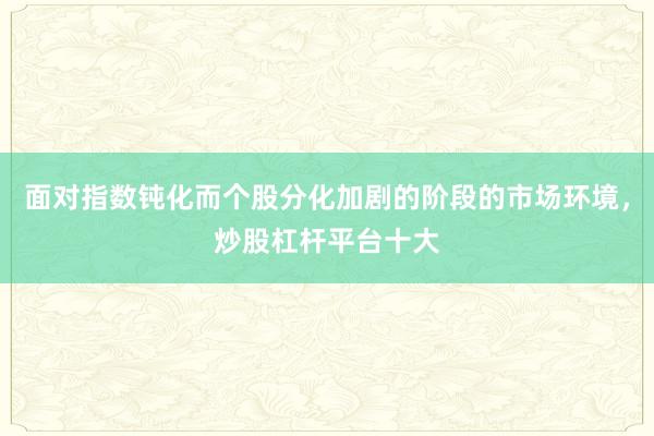 面对指数钝化而个股分化加剧的阶段的市场环境，炒股杠杆平台十大