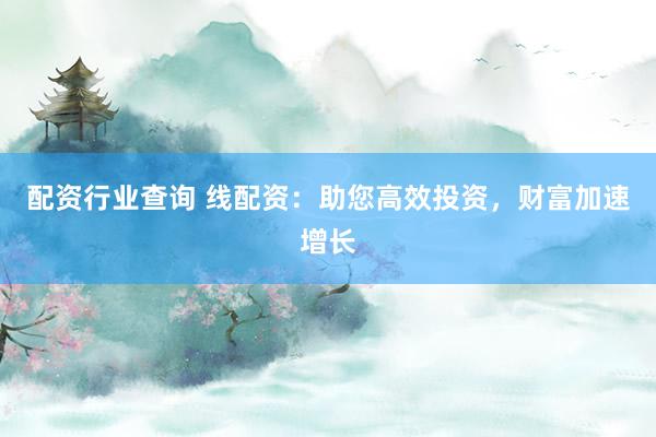 配资行业查询 线配资:助您高效投资,财富加速增长