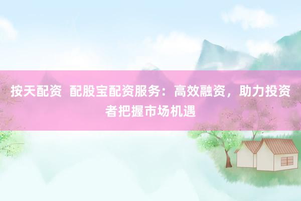 按天配资 配股宝配资服务:高效融资,助力投资者把握市场机遇