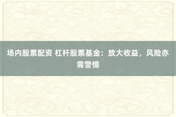 场内股票配资 杠杆股票基金：放大收益，风险亦需警惕