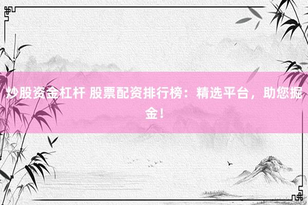 炒股资金杠杆 股票配资排行榜：精选平台，助您掘金！